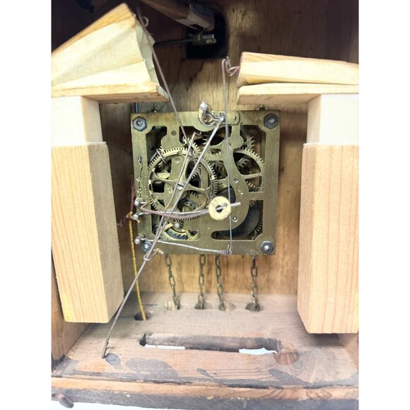 Antique Wood West Germany Cuckoo Wall Clock - Picture 6 of 11